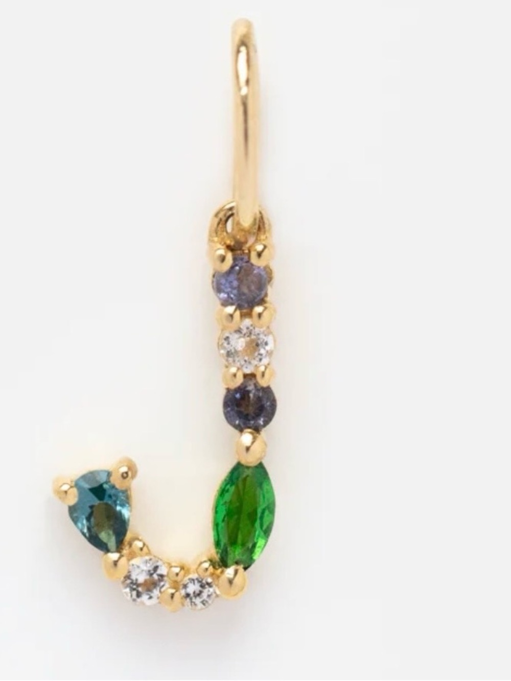 Solid Gold and Gemstone “J” charm - Local Eclectic